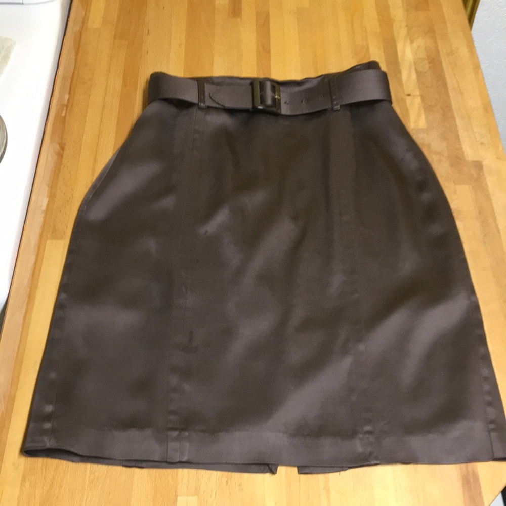 Brown satin skirt